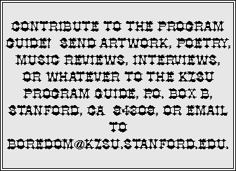 Contribute To KZSU